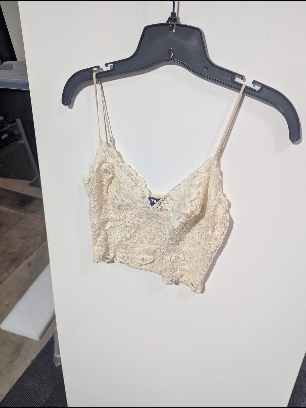Express Cream Lace Camisole with Spaghetti Straps